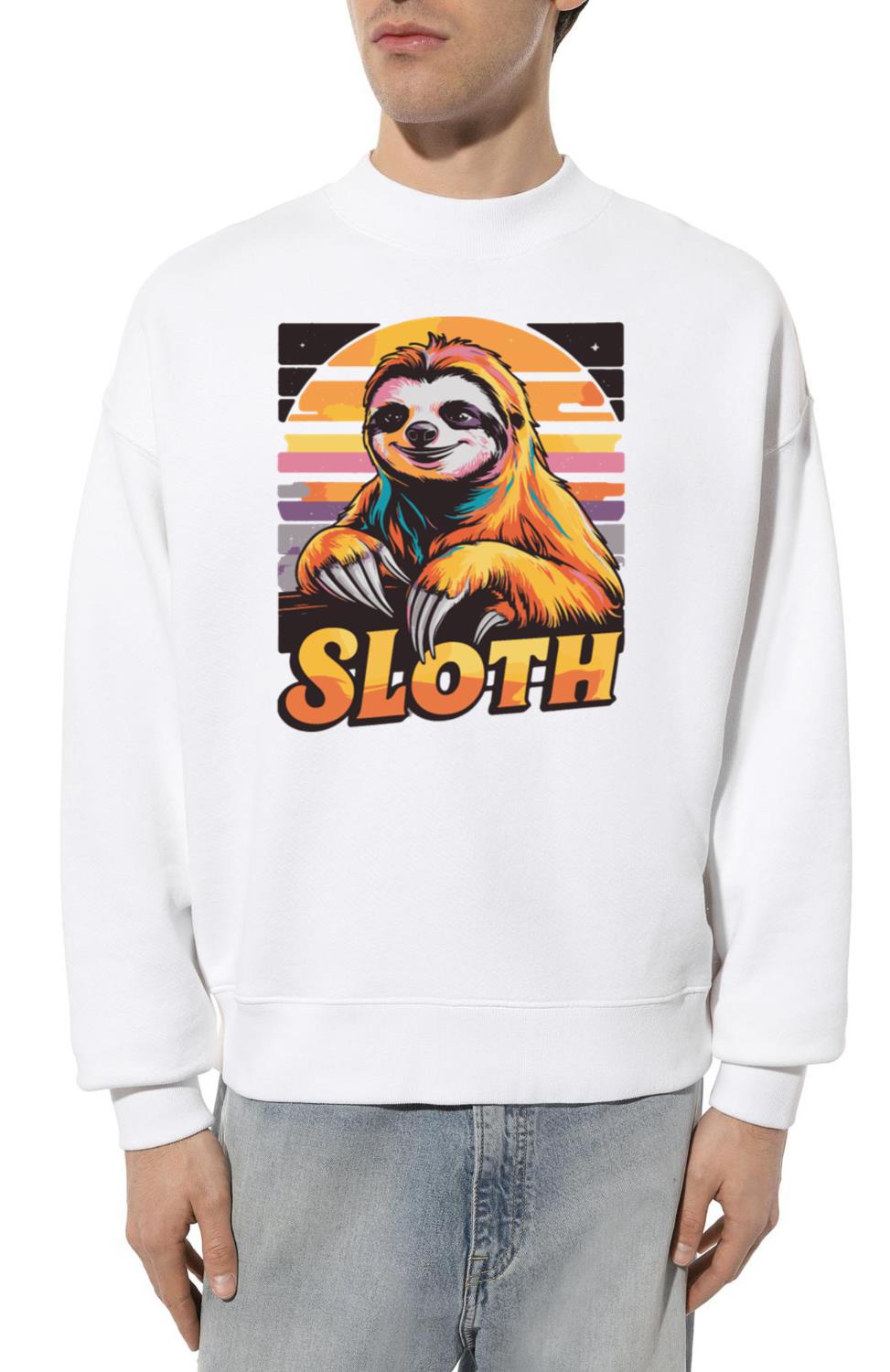 Funny sloth Retro Vintage_3 - Unisex Sweatshirt
