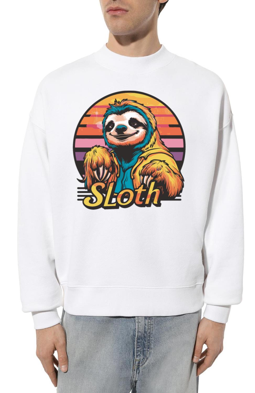 Funny sloth Retro Vintage_9 - Unisex Sweatshirt