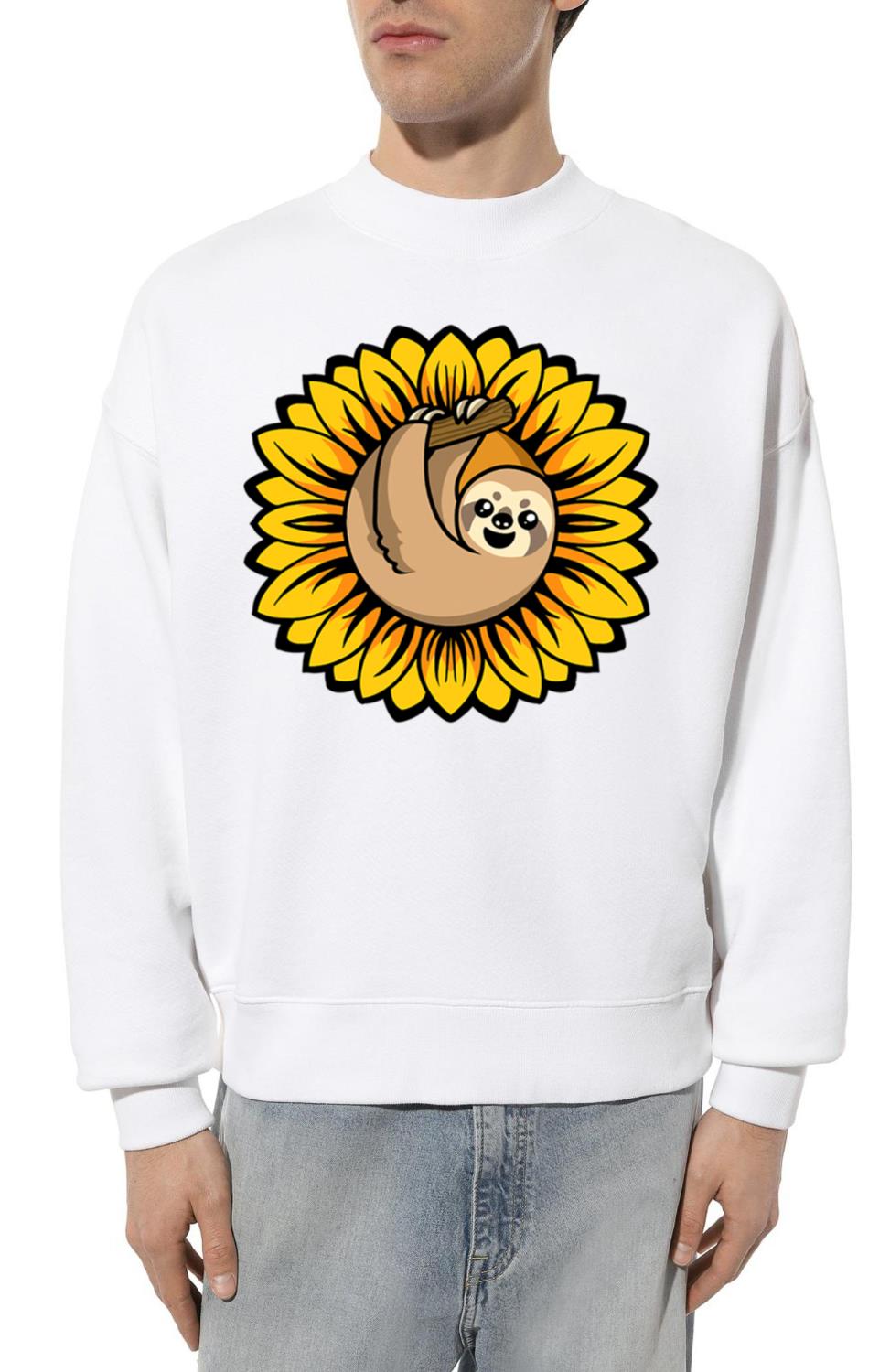 Gardening Flower Funny Nature Sloth Sunflower - Unisex Sweatshirt