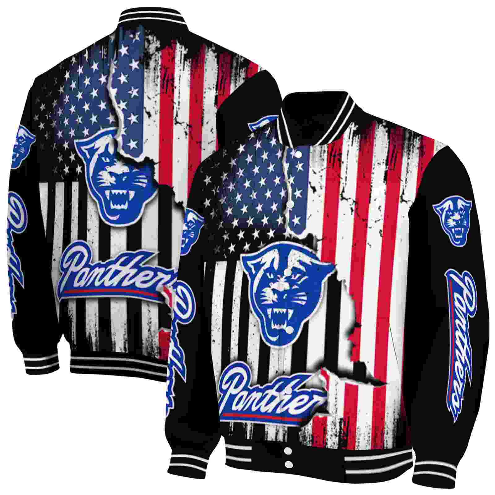 Georgia State Panthers NCAA Patriotic Theme Black Jacket Custom Gift For Sport Team Fans 
