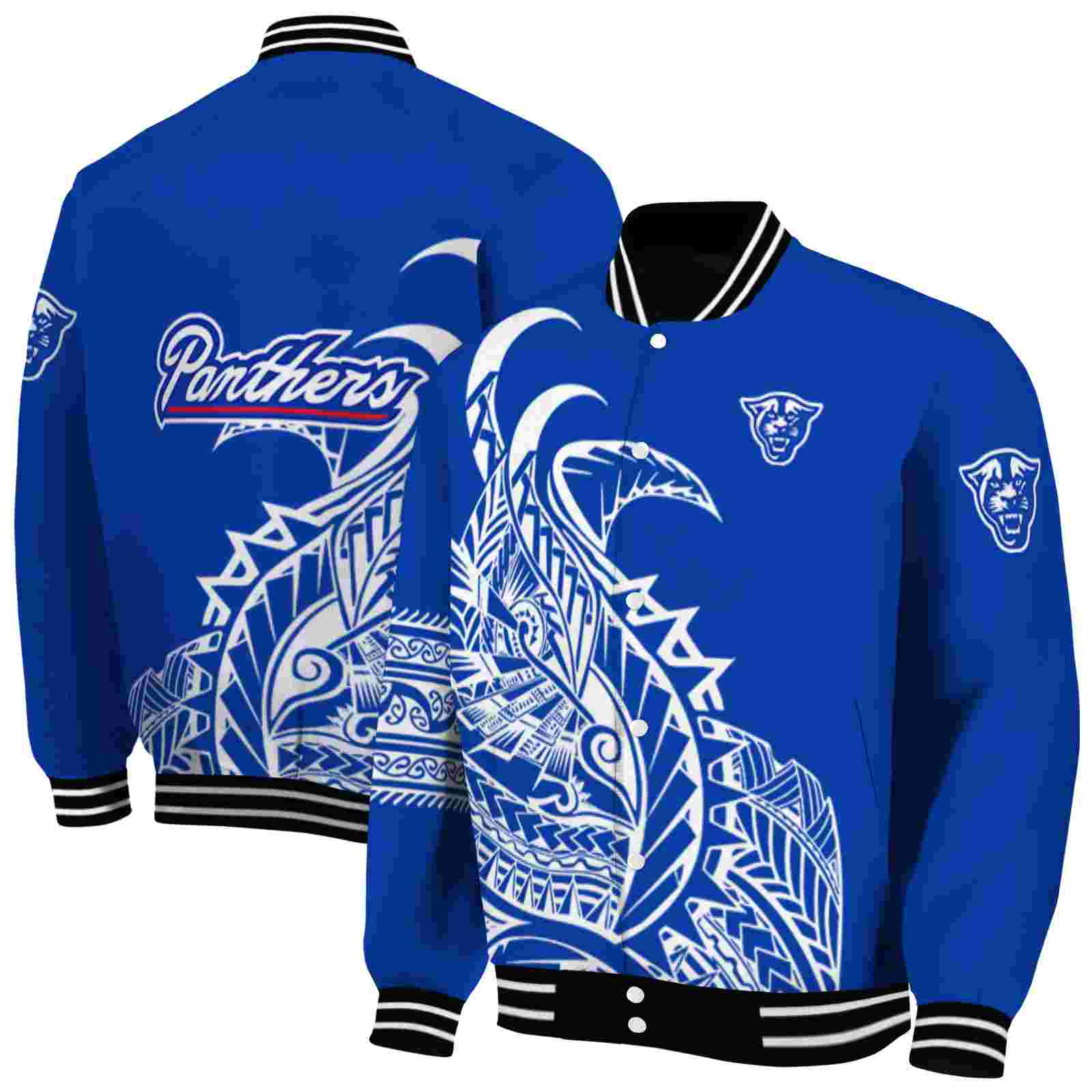 Georgia State Panthers NCAA Tribal Art Blue White Black Jacket Custom Gift For Sport Team Fans 