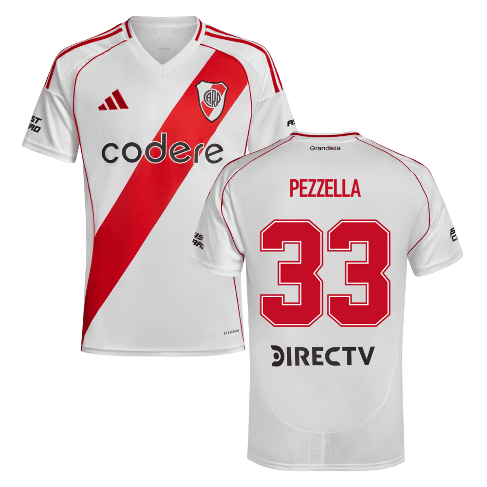 GermÃ¡n Pezzella 33 River Plate 2024-25 Home Match Jersey - White