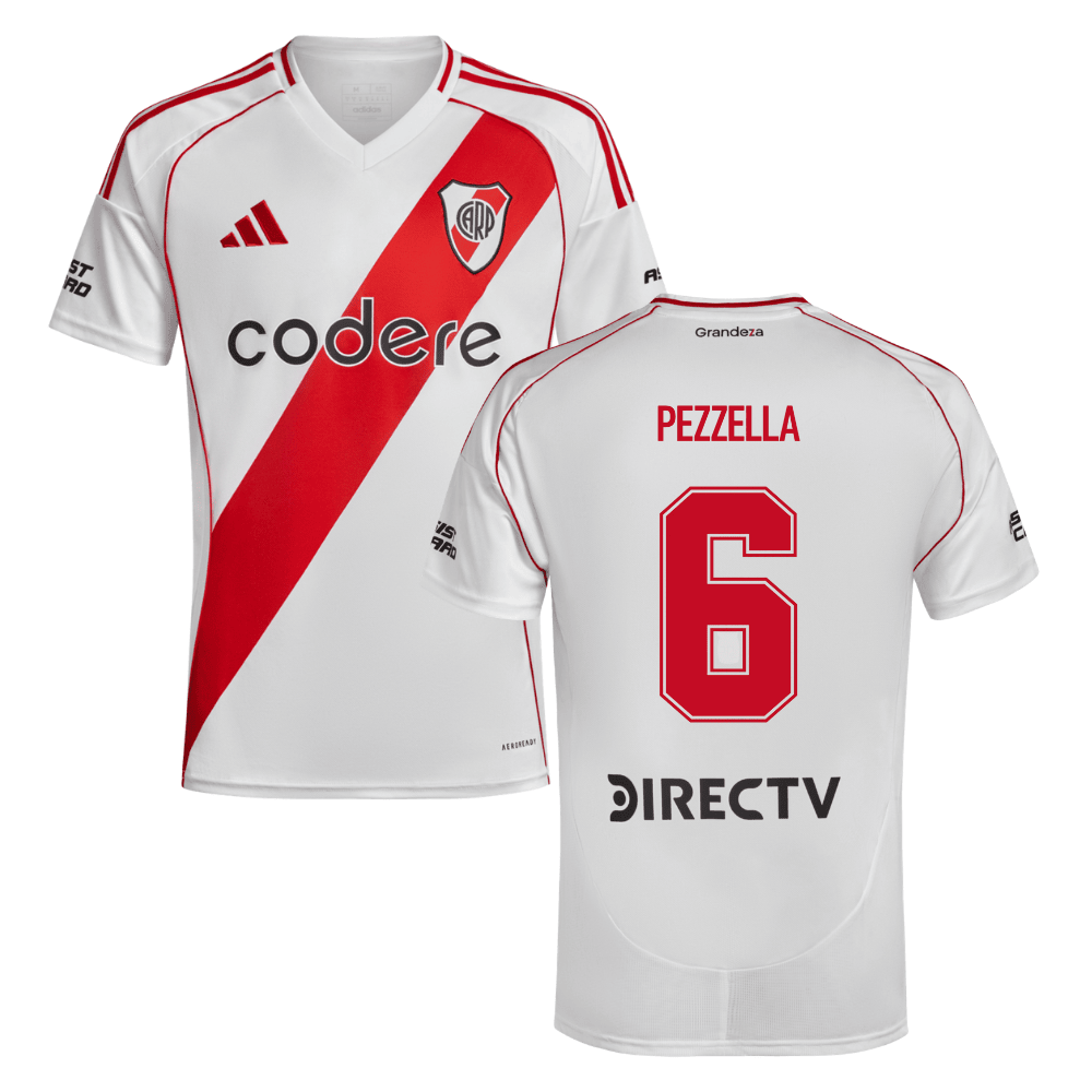 GermÃ¡n Pezzella 6 River Plate 2024-25 Home Match Jersey - White
