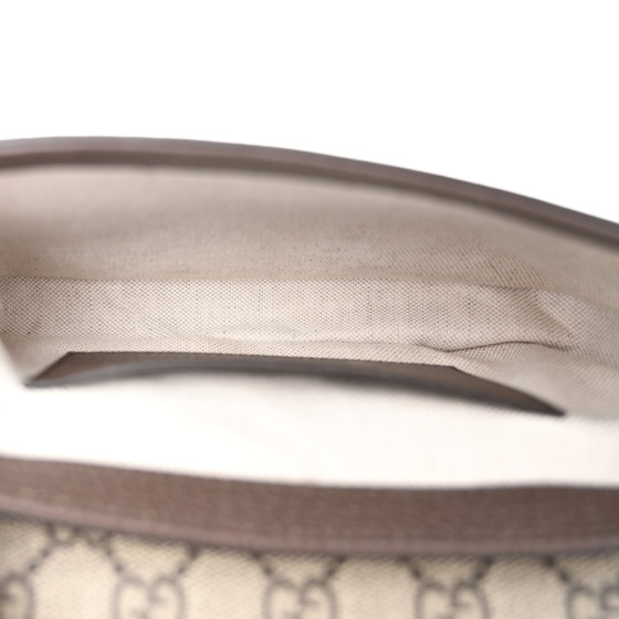 GG Supreme Monogram Textured Dollar Calfskin Web Mini Ophidia Envelope Shoulder Bag Beige Ebony - Image 5