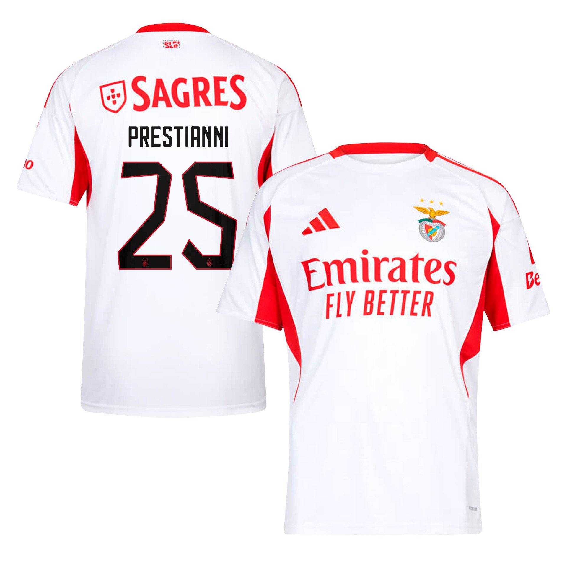 Gianluca Prestianni 25 SL Benfica 2025/26 Away Men Jersey - White