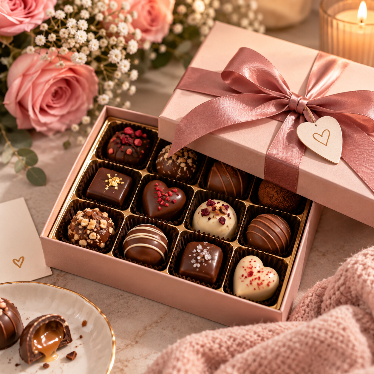 Gift for 1 month anniversary: Gourmet Chocolate Box for Girlfriend