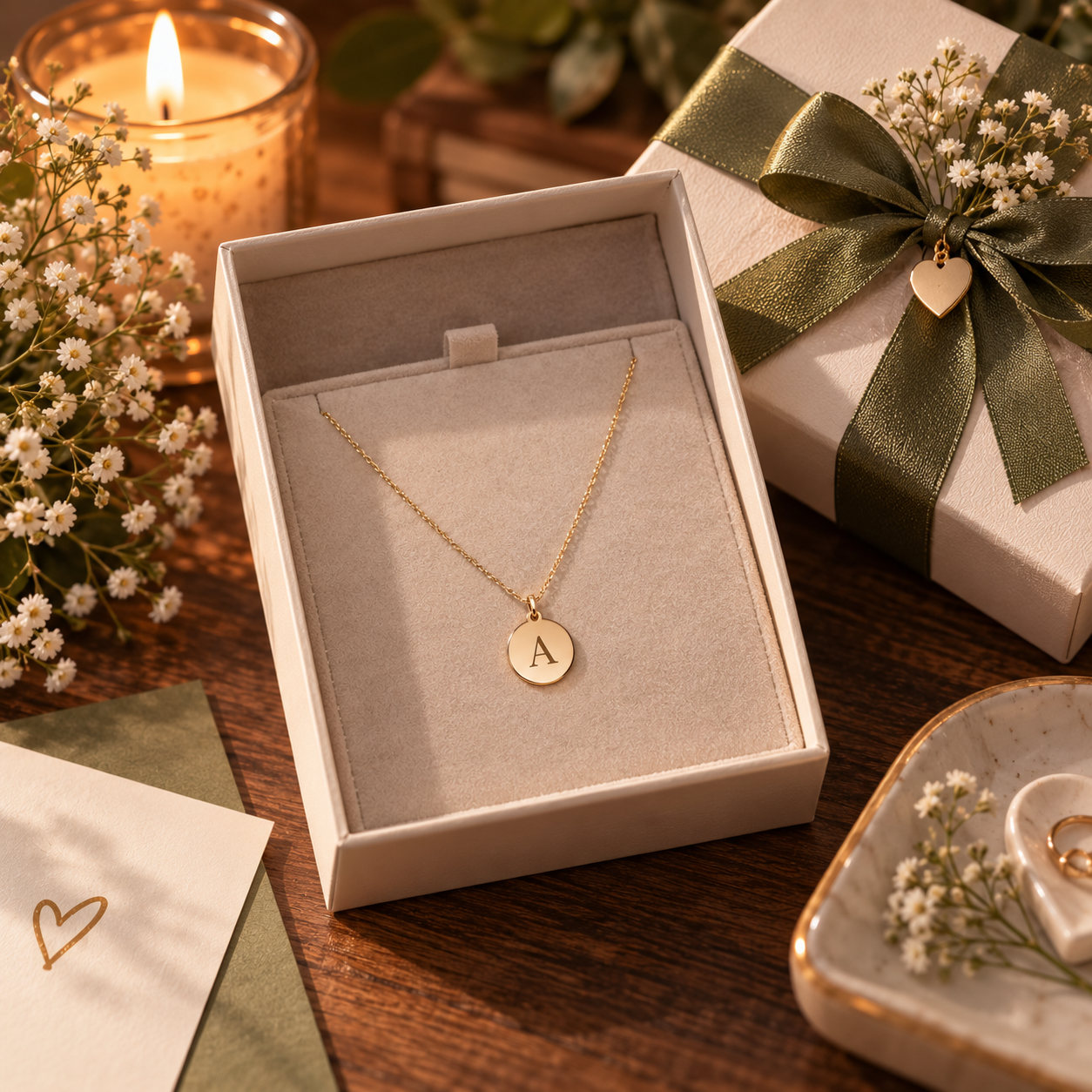 Gift for 1 month anniversary: Delicate Initial Necklace for Her