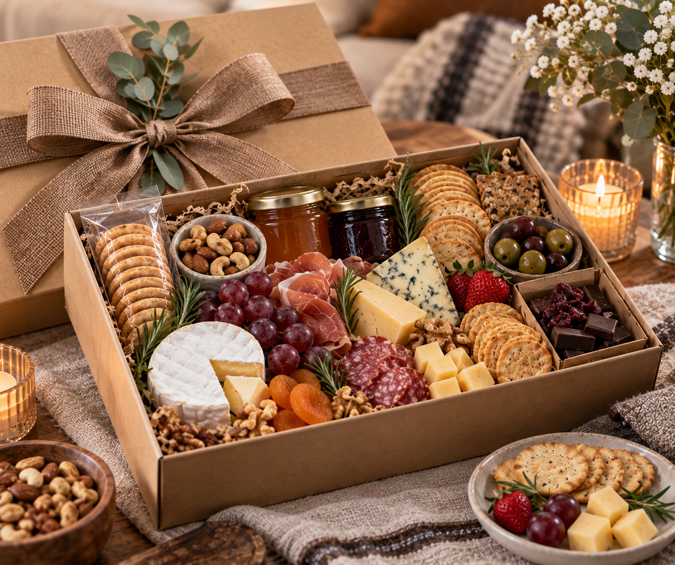 Gift for 1 month anniversary: Gourmet Snack and Treat Box for Lovers