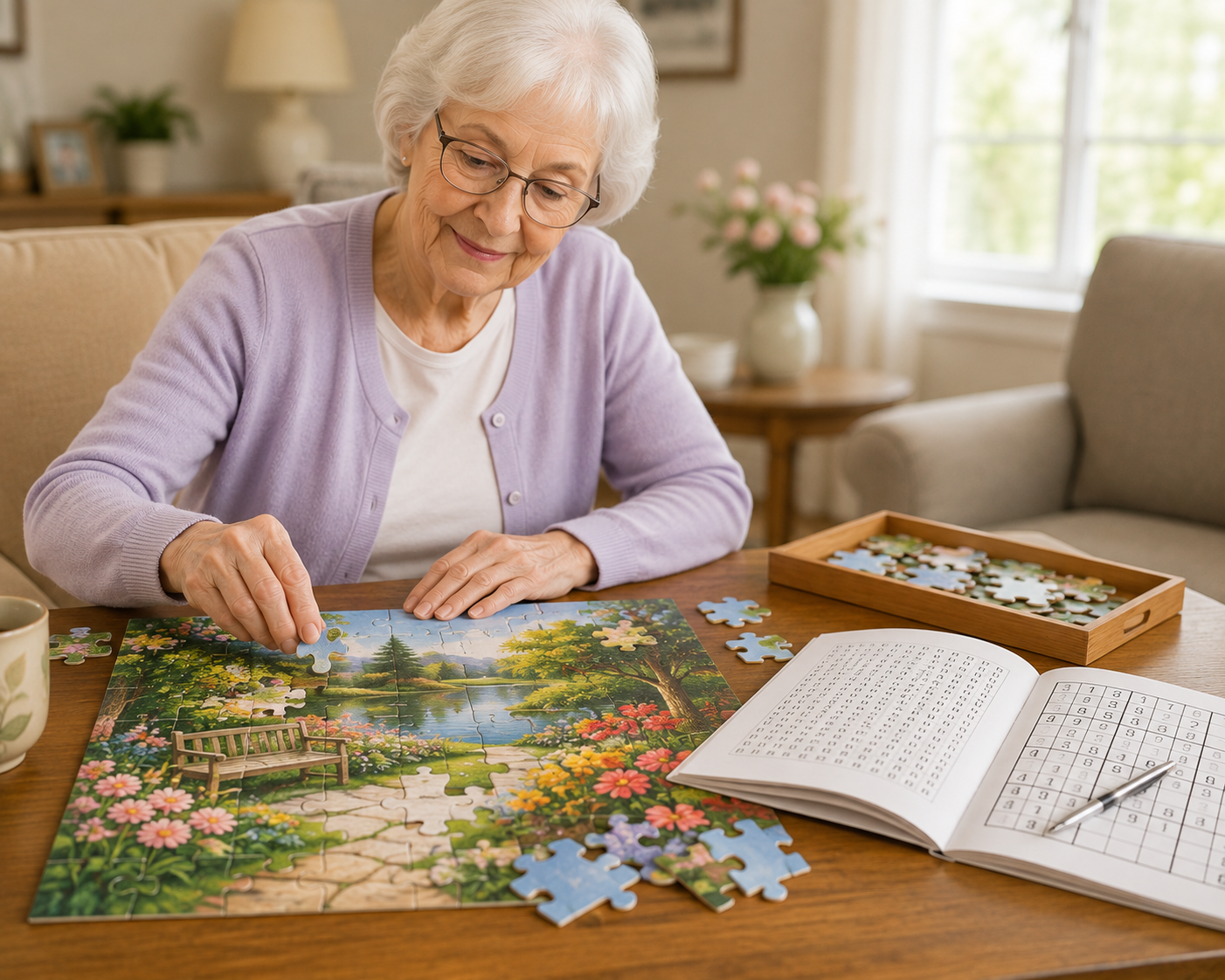 Large-Print Jigsaw Puzzles and Brain Games