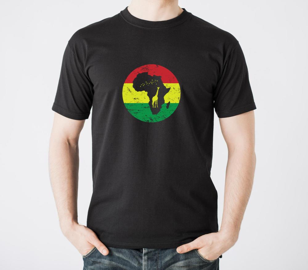 Giraffe Outline Africa Continent Map - Unisex Standard T-Shirt