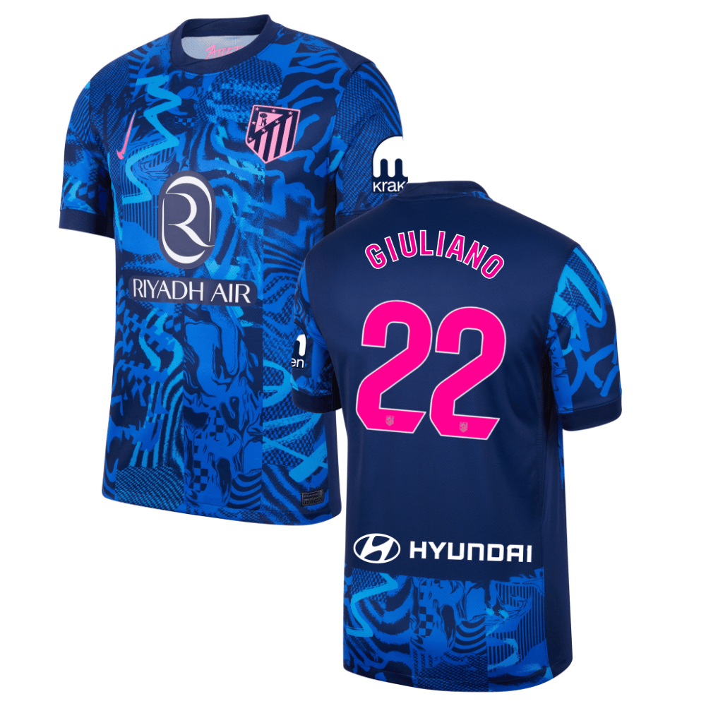 Giuliano Simeone 22 Atletico de Madrid 2024-25 Third Match Jersey - Blue