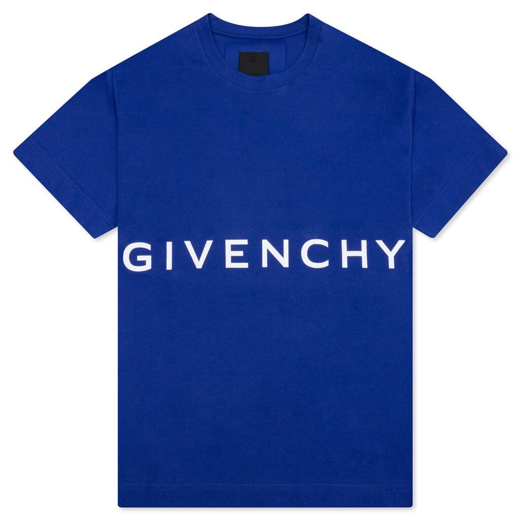 GIVENCHY Classic Fit Branding Bonded T-Shirt - Ocean Blue