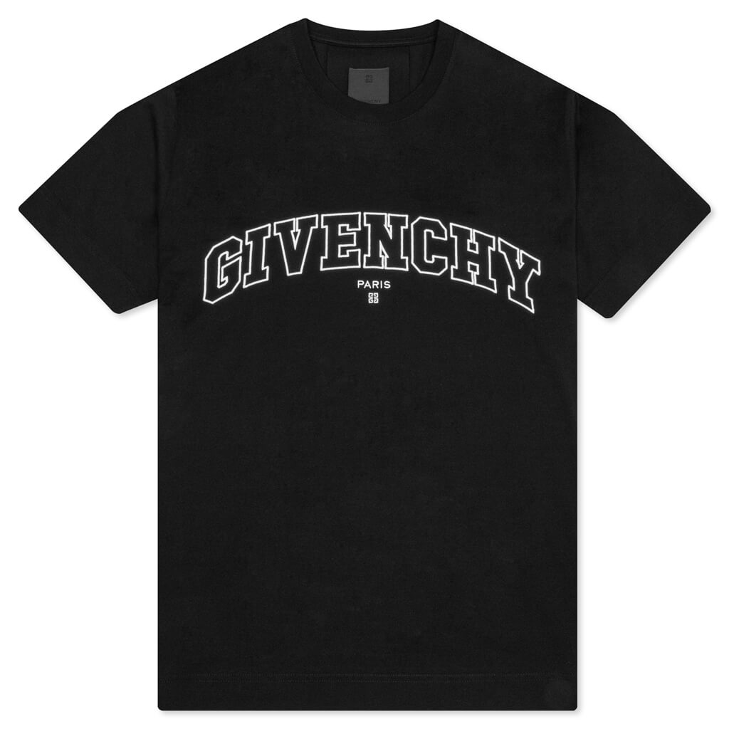 GIVENCHY Classic Fit College Embroidery T-Shirt - Black