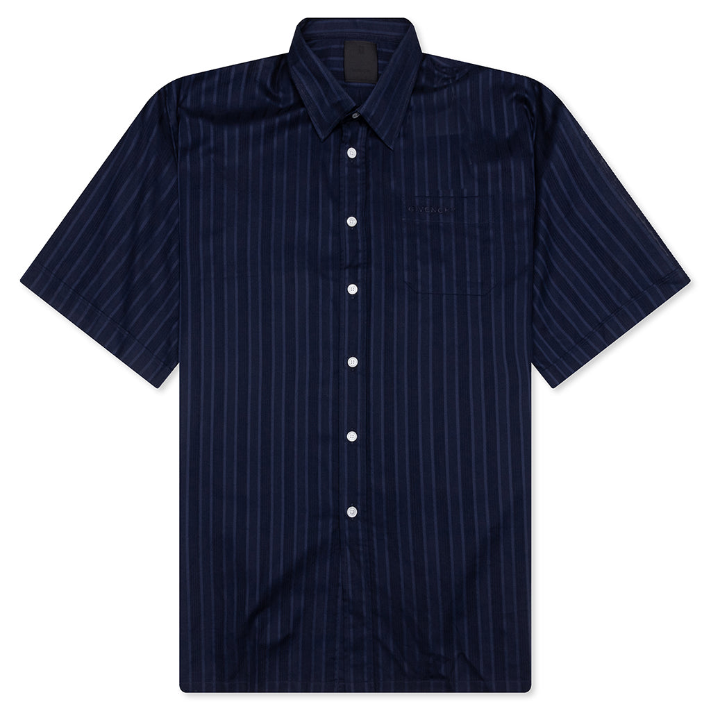 GIVENCHY Cotton Voile Shirt With Stripes - Navy