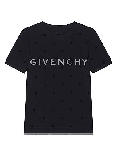 Givenchy Double Layered Fitted T-Shirt In 4G Tulle Black