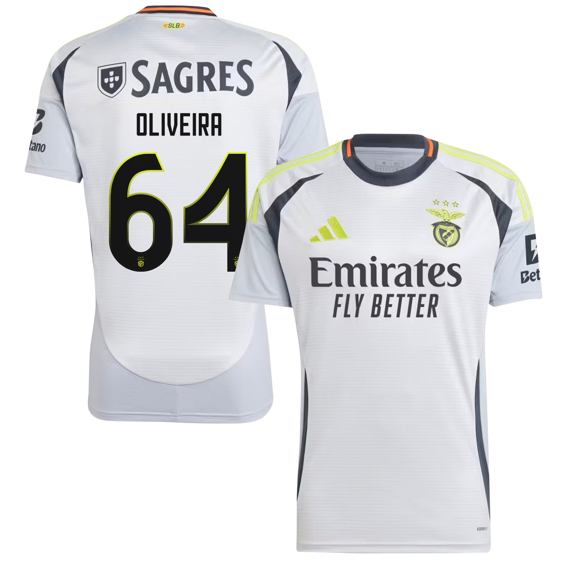Gonalo Oliveira 64 S.L. Benfica 2024/25 Third Men Jersey - White