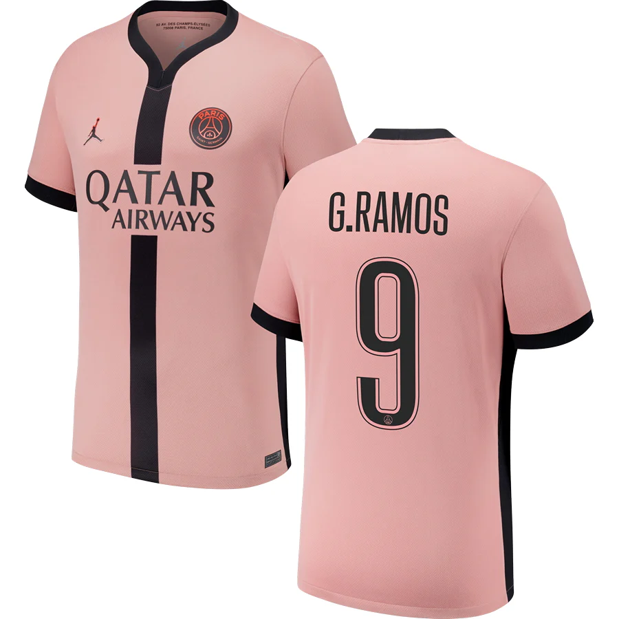 Goncalo Ramos #9 Paris Saint-Germain 2024-25 Third Jersey - Pink