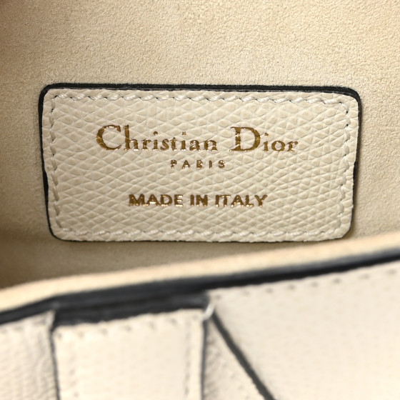 Grained Calfskin Mini Saddle Bag White - Image 6