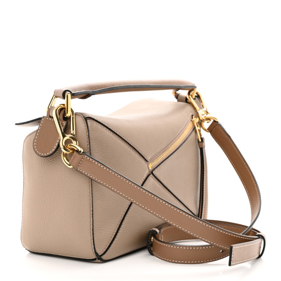 Grained Calfskin Small Puzzle Bag Sand Mink - Image 3
