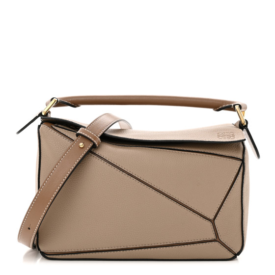 Grained Calfskin Small Puzzle Bag Sand Mink