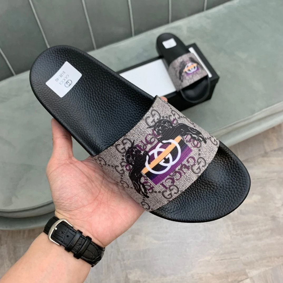 Gucci Beige Mens Gg Unicorn Supreme Sandals