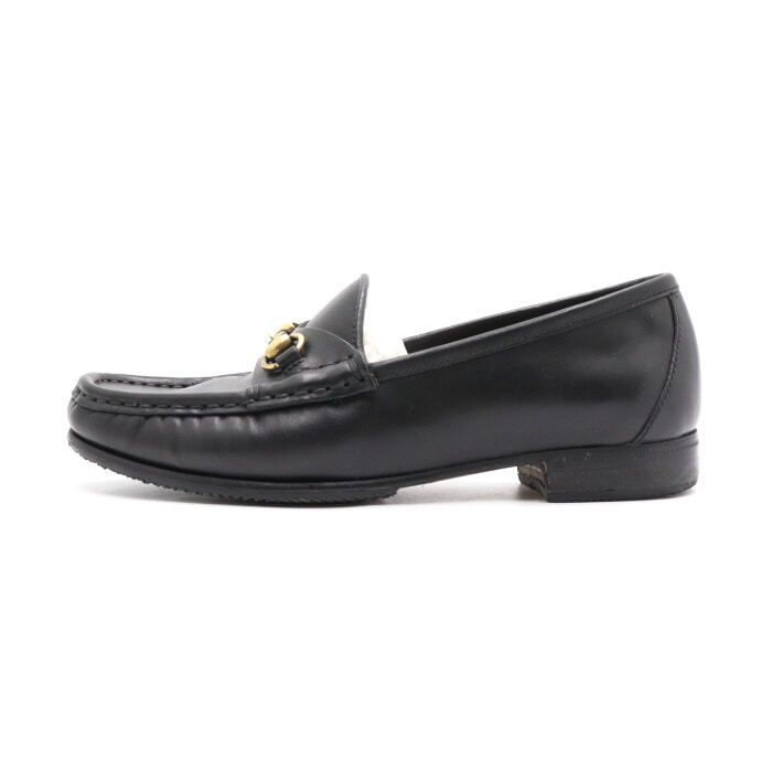 Gucci Black Leather Horsebit Jordan Women's Loafer Shoes aa42472