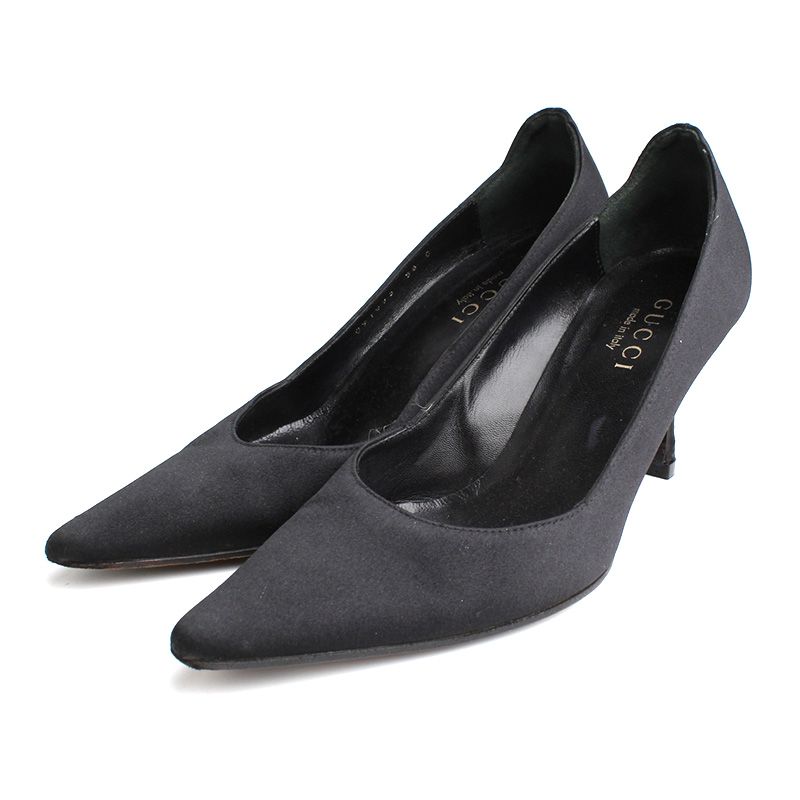 Gucci Black Satin Pumps 36 C SKU: 230