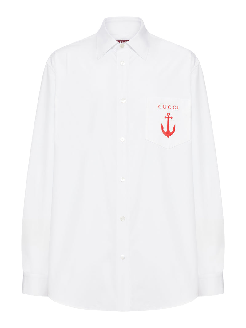 Gucci COTTON SHIRT WITH EMBROIDERY