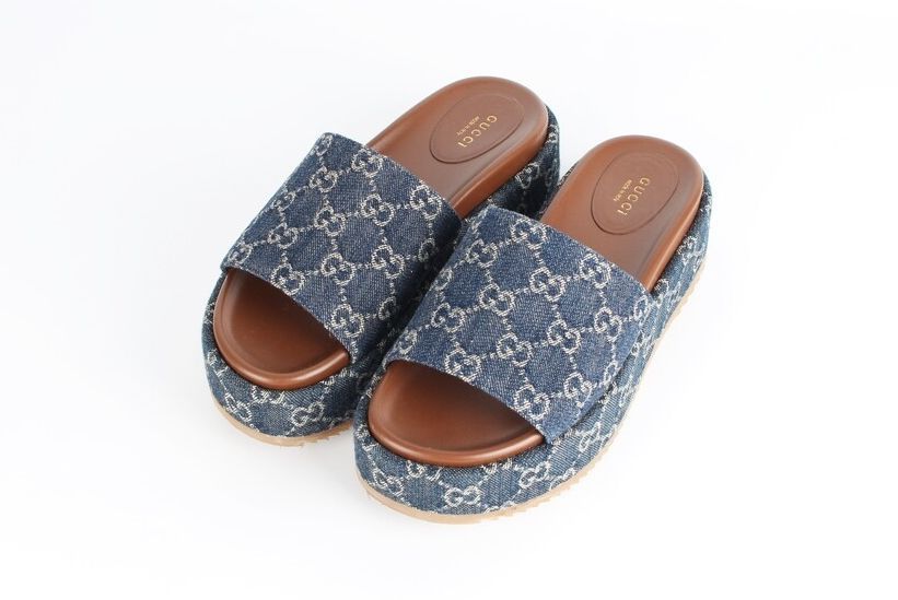 Gucci Denim Slide Slippers 38 - SKU
