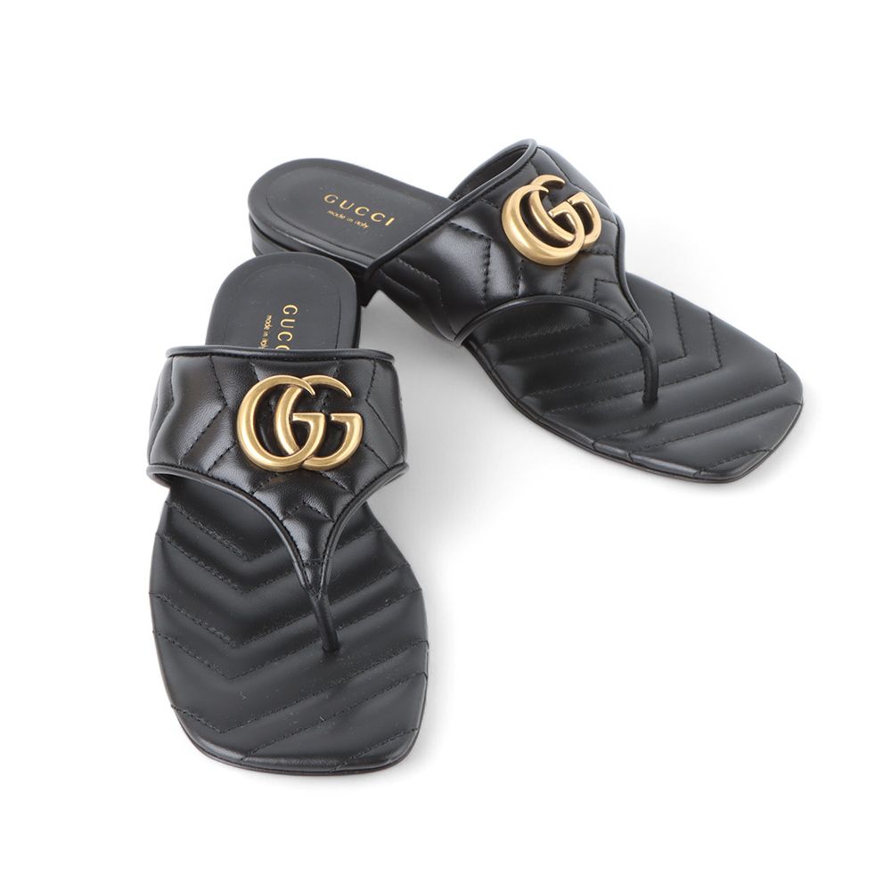 Gucci GG Monogram MatelassÃƒÂ© Flip-Flop Sandal Slipper Size 36 / 33082-1