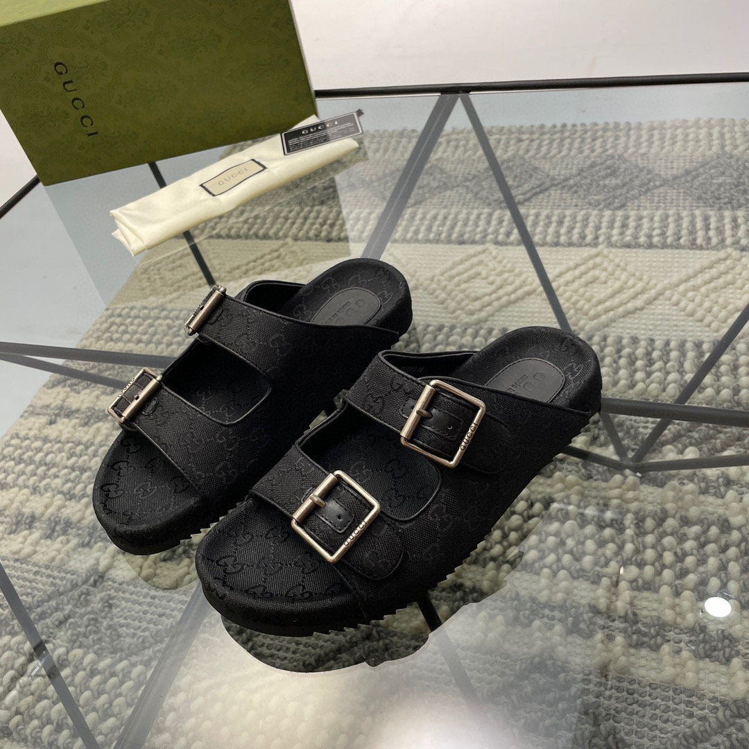 Gucci GG Motif Birken Slide In Black, Men