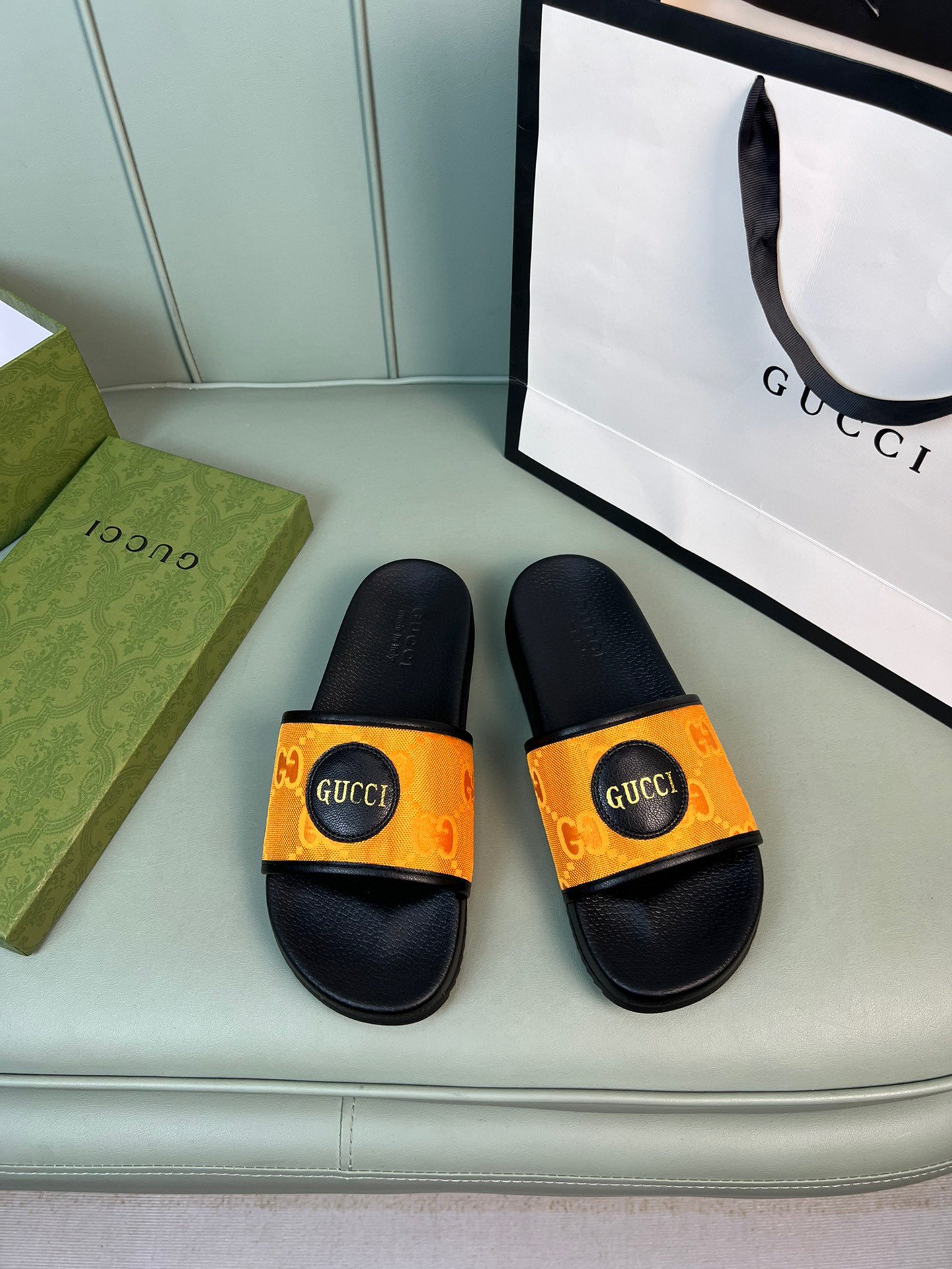 Gucci Gucci Off The Grid Slide Sandal In Orange , Men
