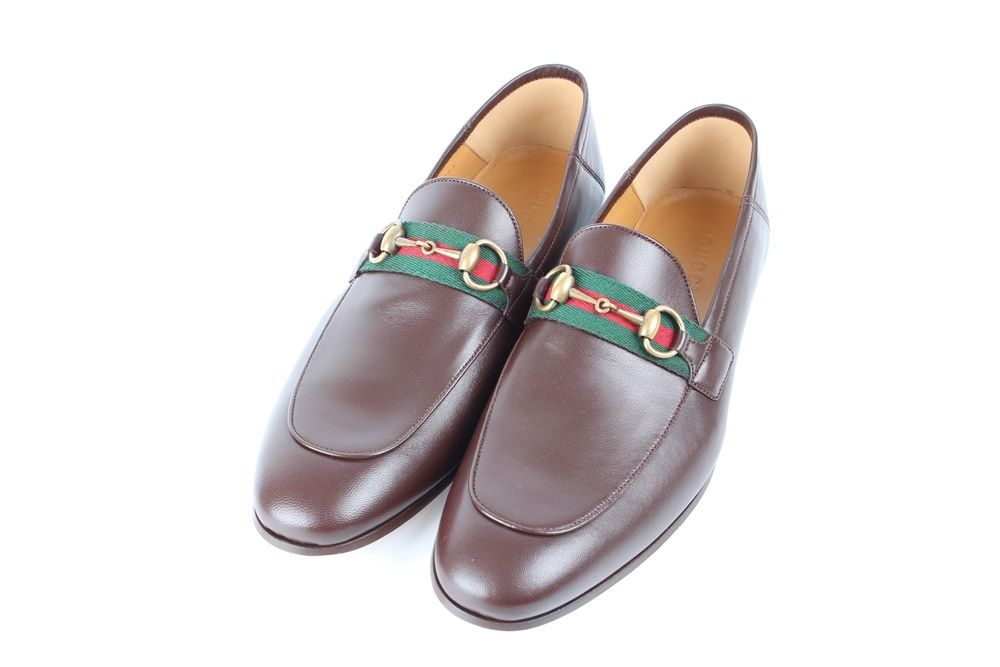 Gucci Horsebit Web Leather Loafer 8 SKU12345