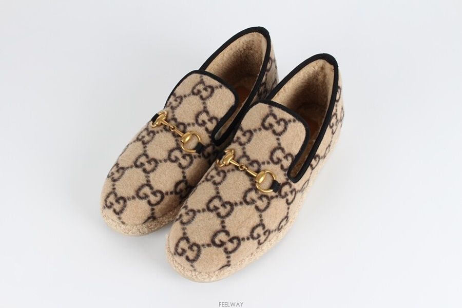 Gucci Horsebit Wool Loafers 6.5(255)