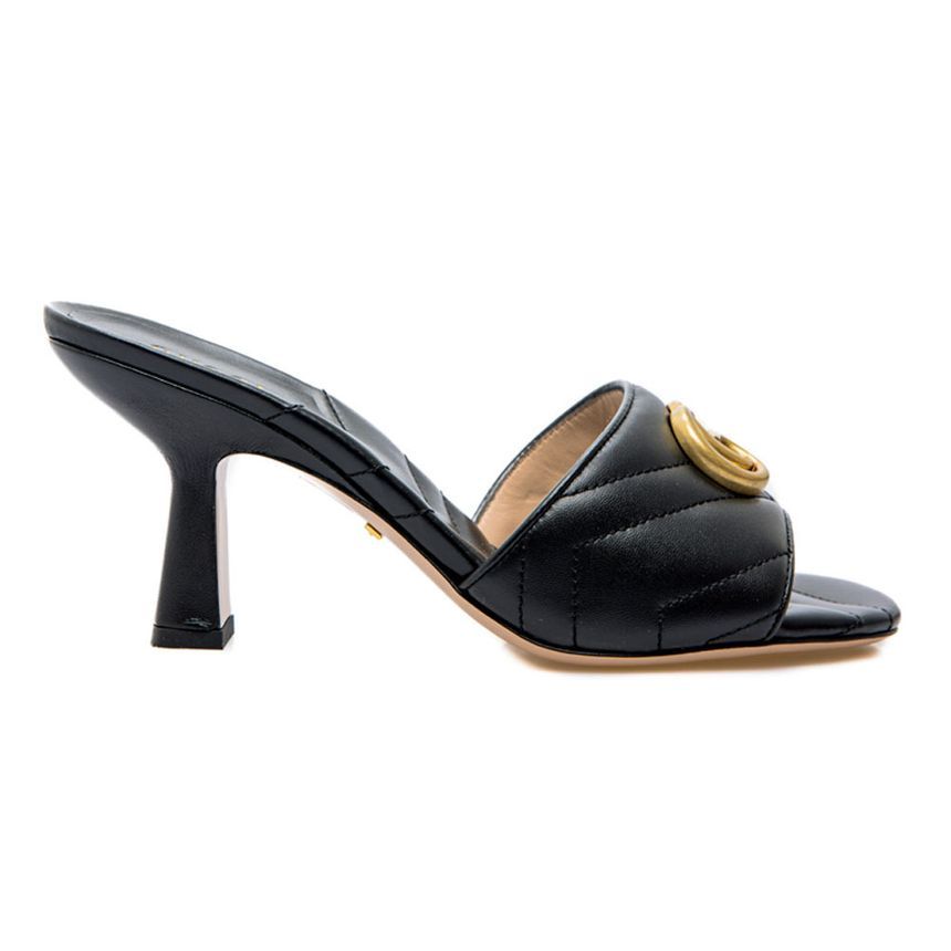 Gucci MatelassÃƒÂ© Slide Sandal Black 674839 BKO00 1000