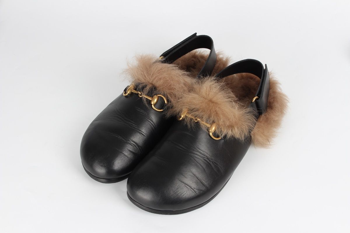 Gucci Men's Horsebit Fur Slippers 8.5 SKU: 275