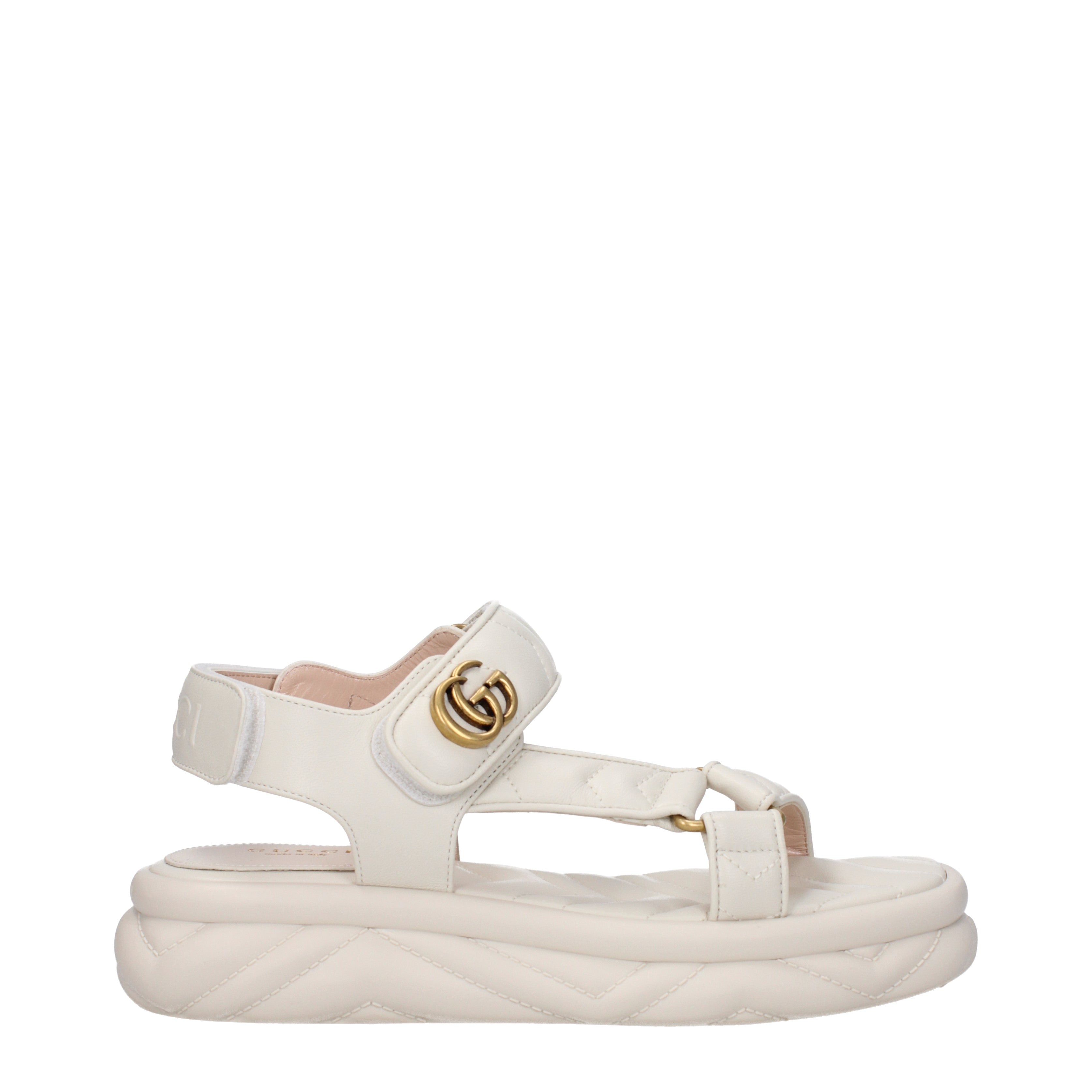 Gucci Sandals Women Leather Beige