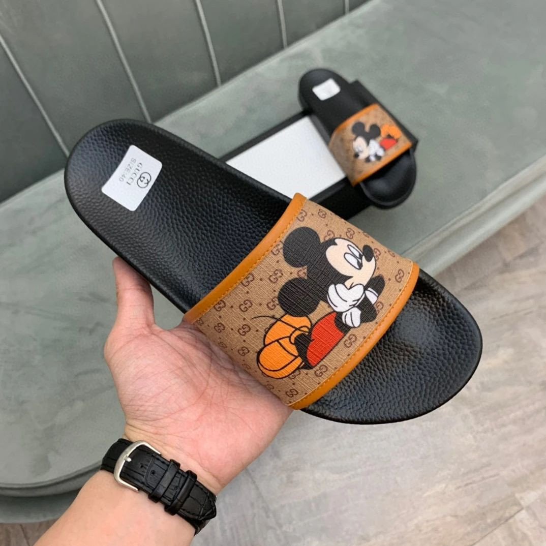 Gucci Slippers Mickey Mouse Monogram Slippers