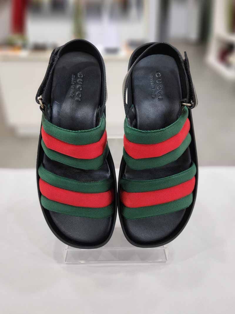 Gucci Web Stripe Sandal Slipper 9.5 428578