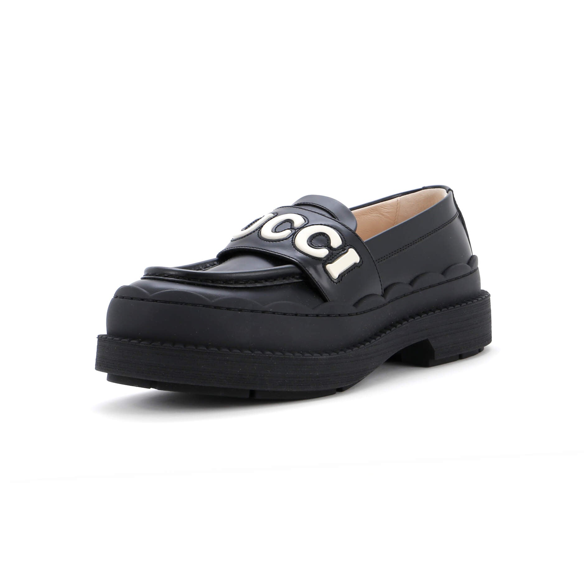 GUCCI Women's Ornella Logo Loafers Leather