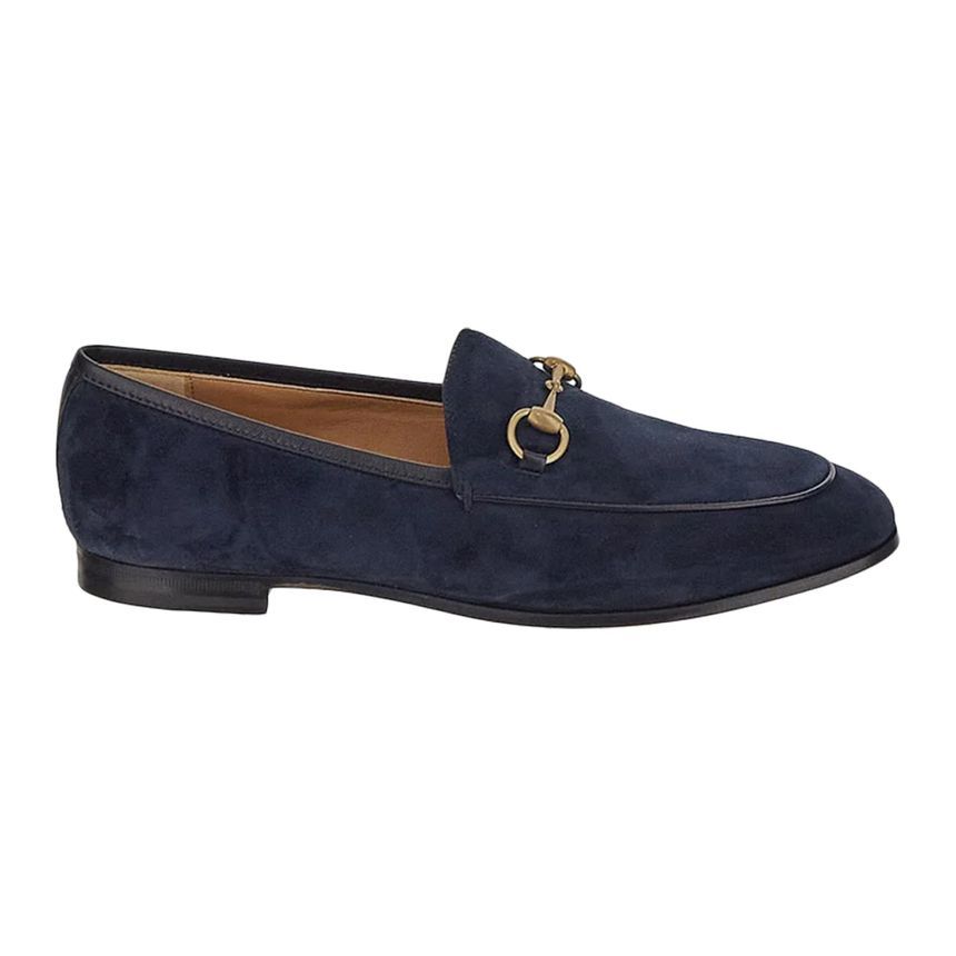 Gucci Women's Suede Loafers Deep Blue 404069 AABLH 4552
