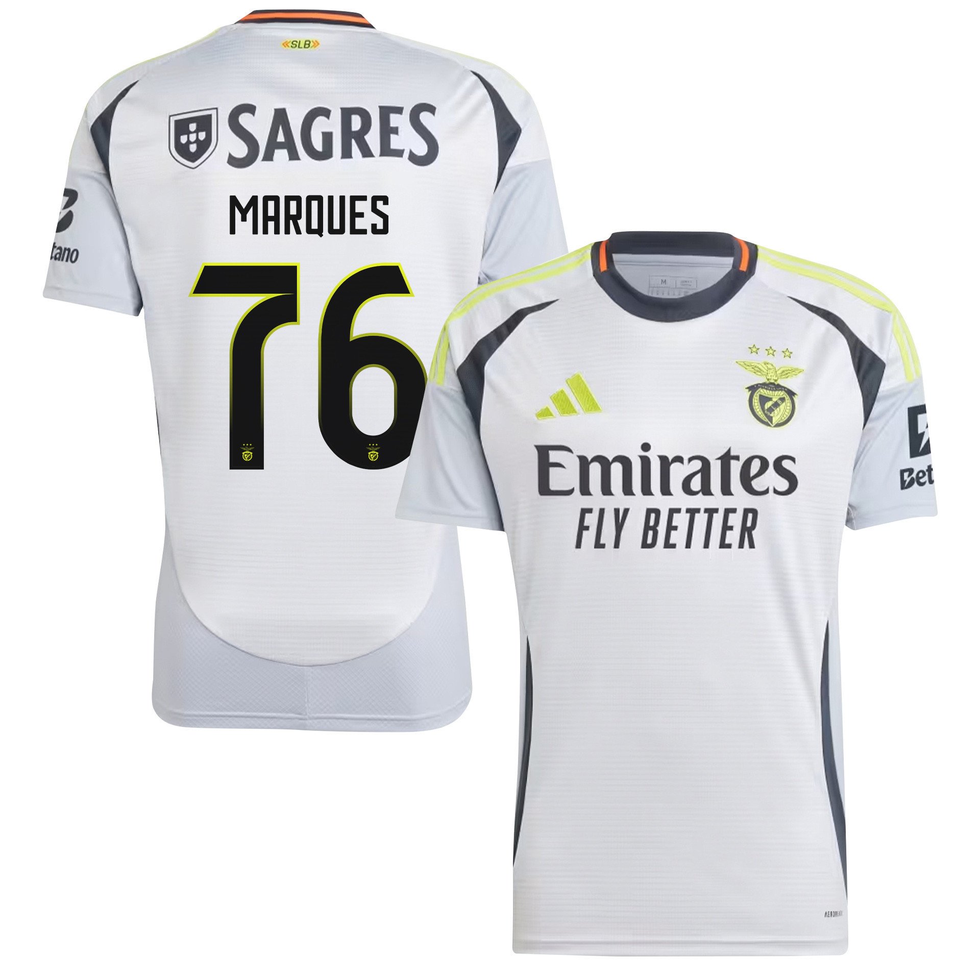Gustavo Marques 76 S.L. Benfica 2024/25 Third Men Jersey - White