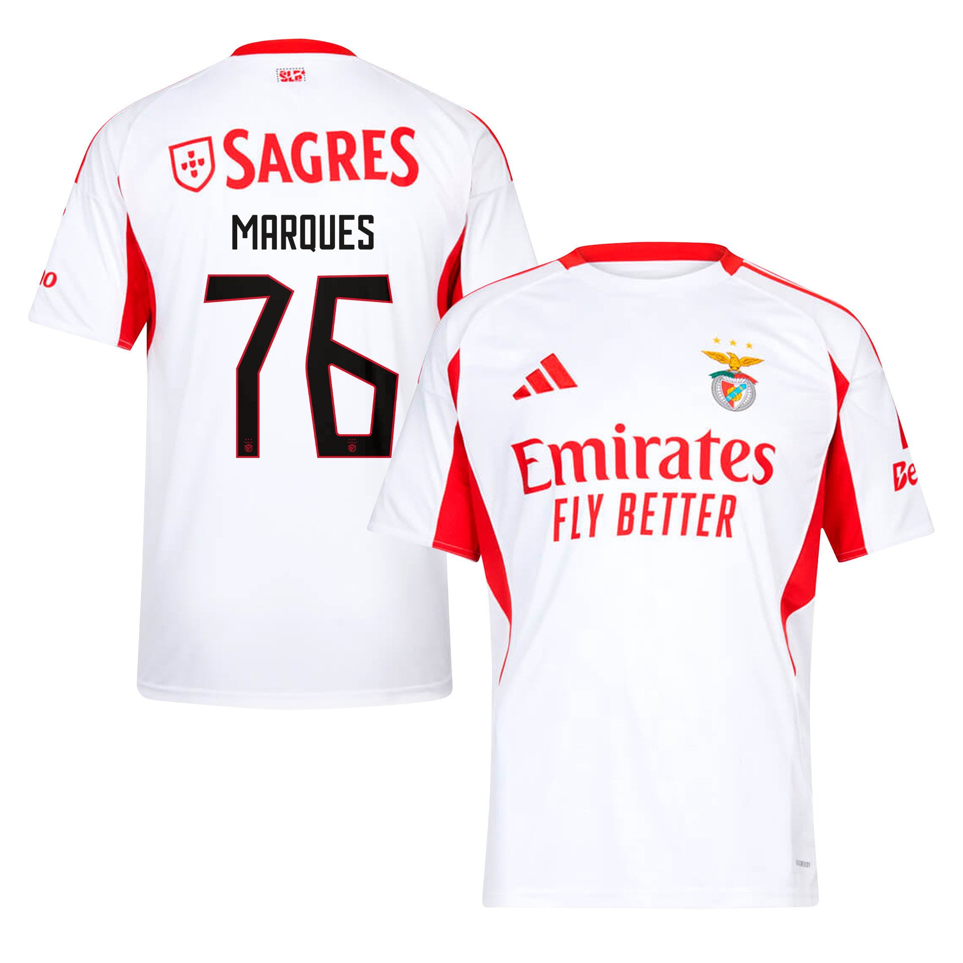 Gustavo Marques 76 SL Benfica 2025/26 Away Men Jersey - White