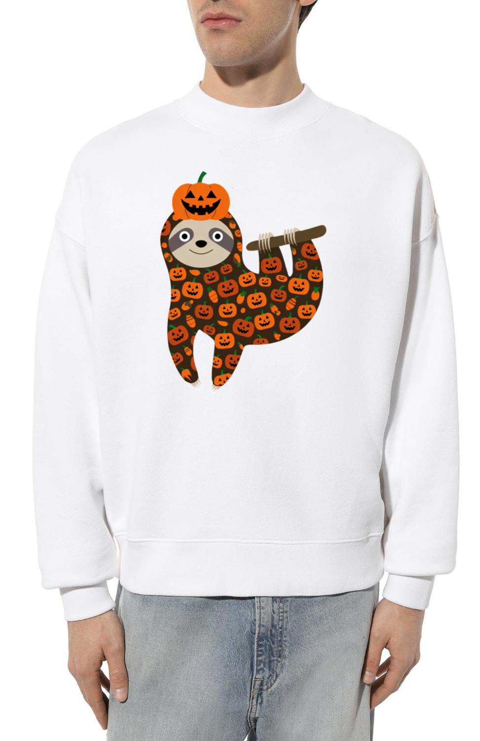 Halloween Sloth Pumpkin Costume Funny Pajamas - Unisex Sweatshirt