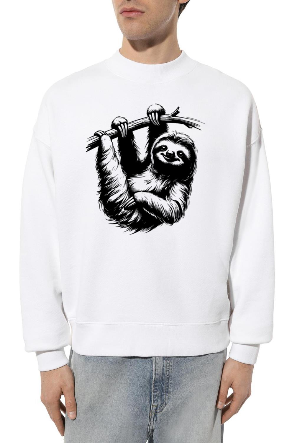 Hang Out With Yoga Sloth Pencil Drawing - Unisex Sweatshirt