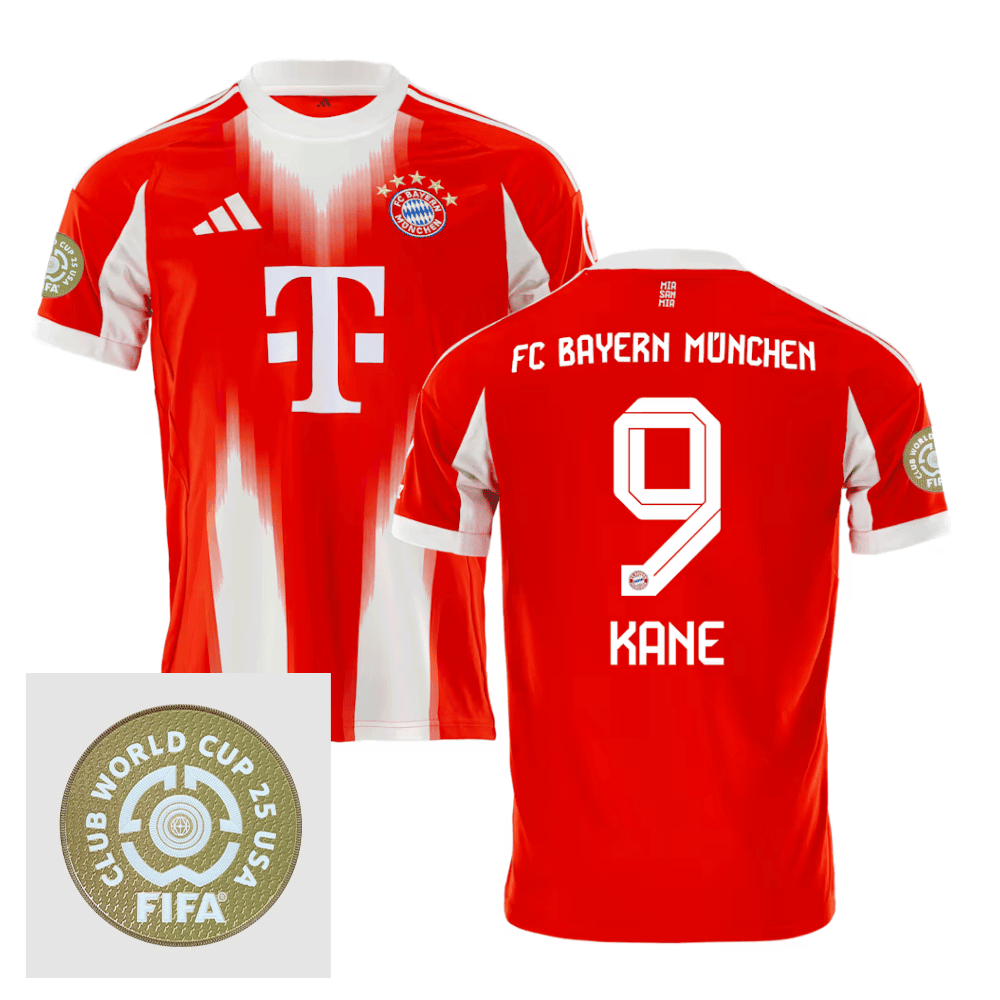 Harry Kane 9 Bayern Munich 2025/26 FIFA Club World Cup 25 USA Patch Home Men Jersey - Red
