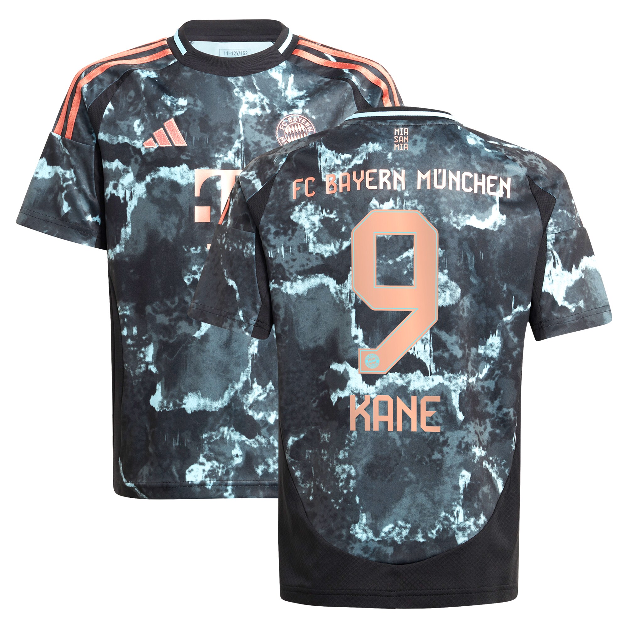 Harry Kane Bayern Munich adidas Youth 2024/25 Away Replica Player Jersey - Black