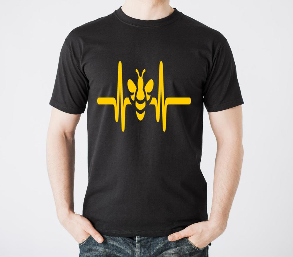 Heartbeat Bumblebee Yellow Bee Silhouette - Unisex Standard T-Shirt