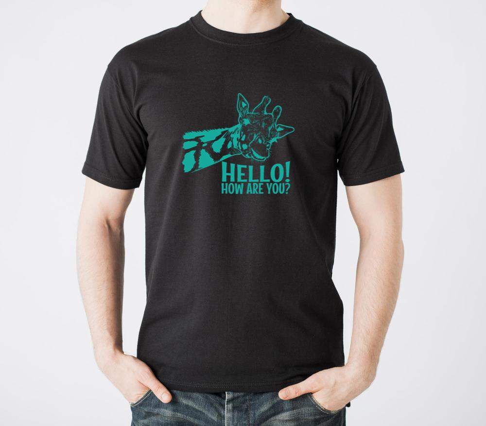 Hello How are You Giraffe exotic Animal - Unisex Standard T-Shirt