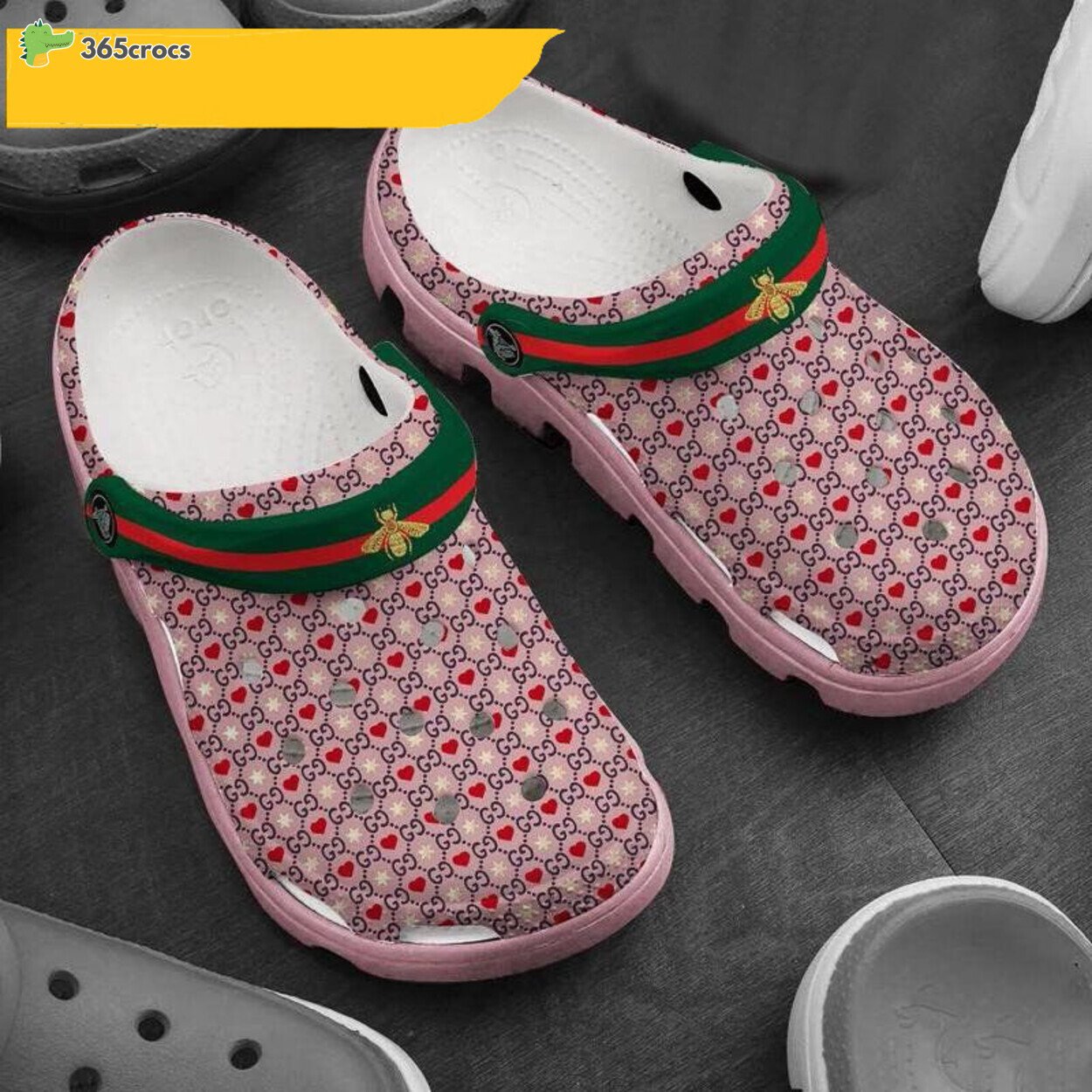 Honeybee Pink Gucci Crocs Embrace Stylish Comfort